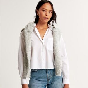 Abercrombie Oversized Cropped Button Up Shirt